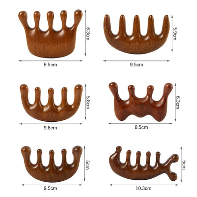 Natural Sandalwood Gua Sha Massage Comb for Stress Relief - Smarsty