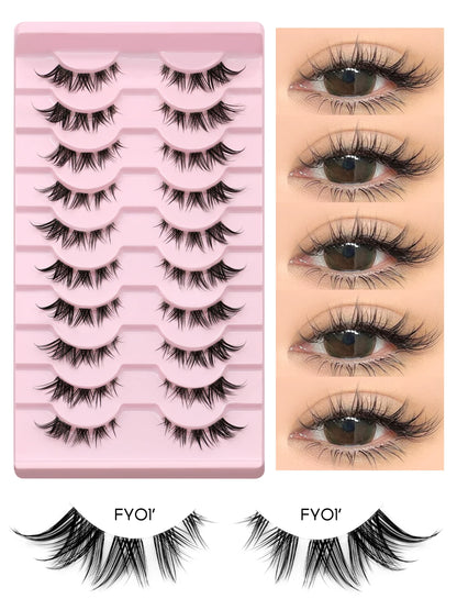 GROINNEYA Soft Natural Cat Eye Faux Mink Lashes - Smarsty