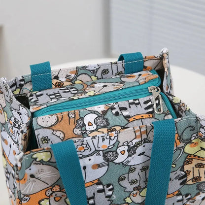 Insulated Cartoon Print Lunch Bag Large Capacity Everyday - Smarsty