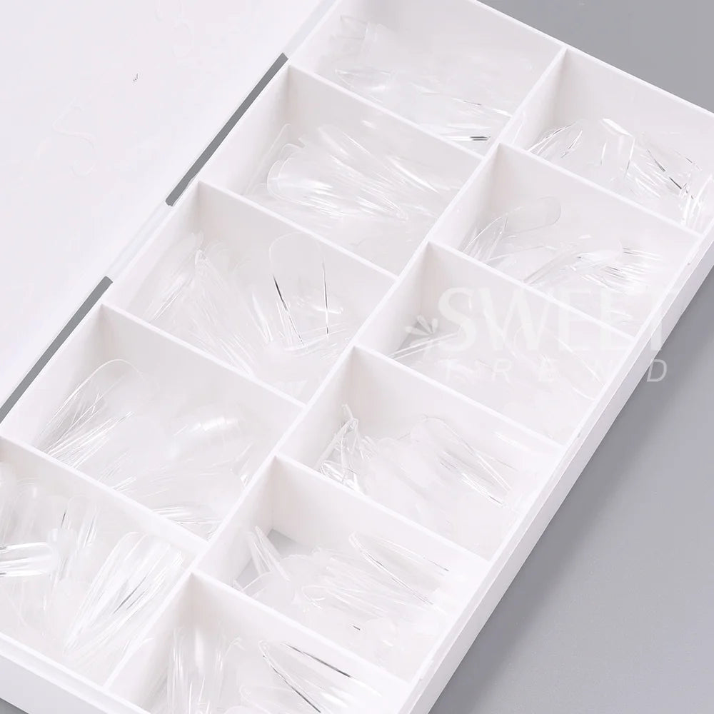 550pcs Matte Almond Coffin Nail Tips for DIY Manicure - Smarsty