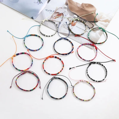 Colorful 12Pcs Nepal Ethnic Bracelet Set for Women - Smarsty