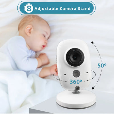 TakTark 3.2 Inch Wireless Video Baby Monitor With Lullabies Auto Night Vision Two Way Intercom Temperature Monitoring Babysitter by Smarsty