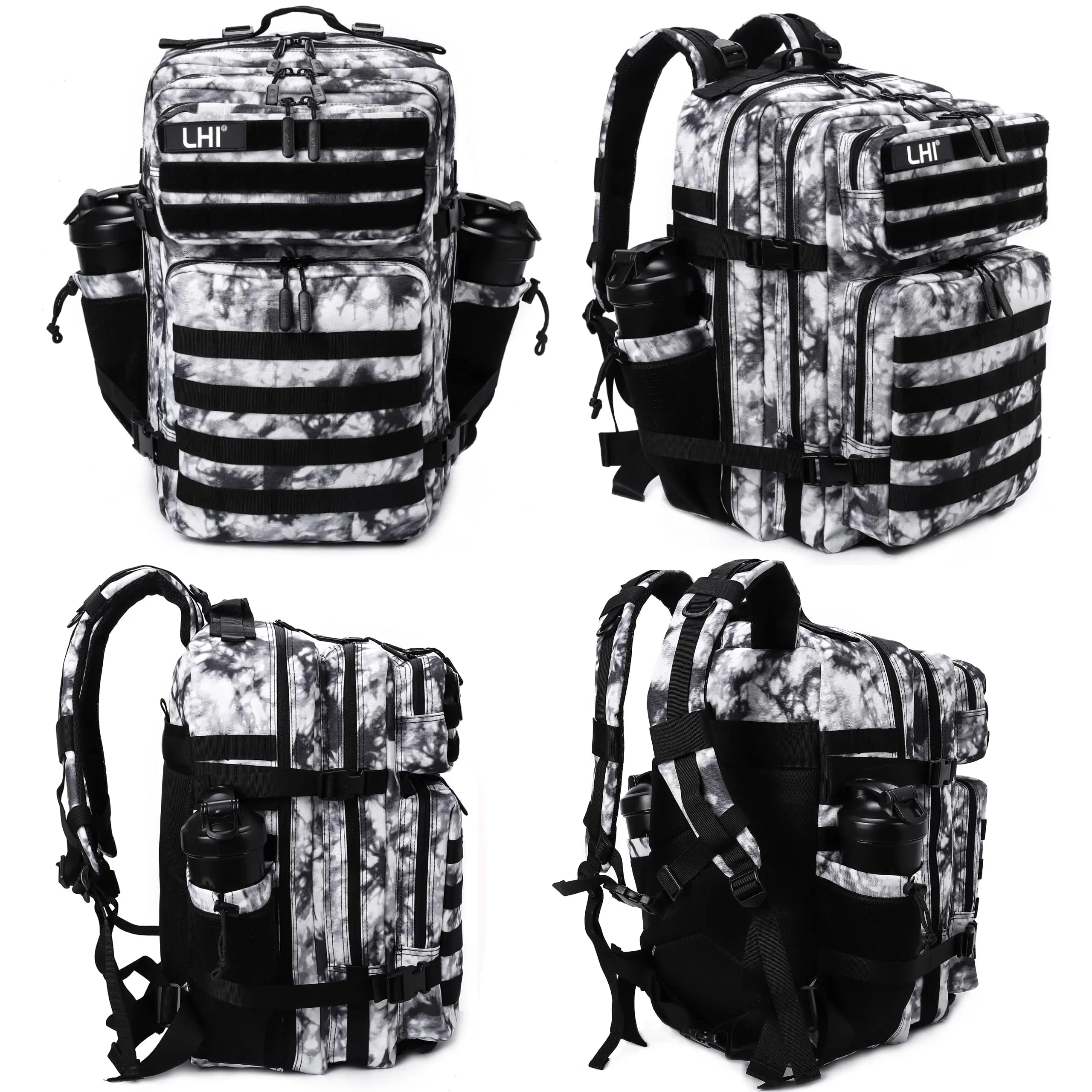 LHI 45L Tactical Backpack for Men and Women Large Athlete Gym Bag Outdoor Sports Hiking Survival Rucksack with Bottle Holder - Smarsty