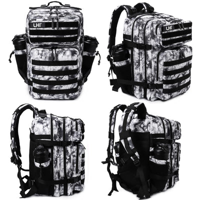 LHI 45L Tactical Backpack for Men and Women Large Athlete Gym Bag Outdoor Sports Hiking Survival Rucksack with Bottle Holder - Smarsty