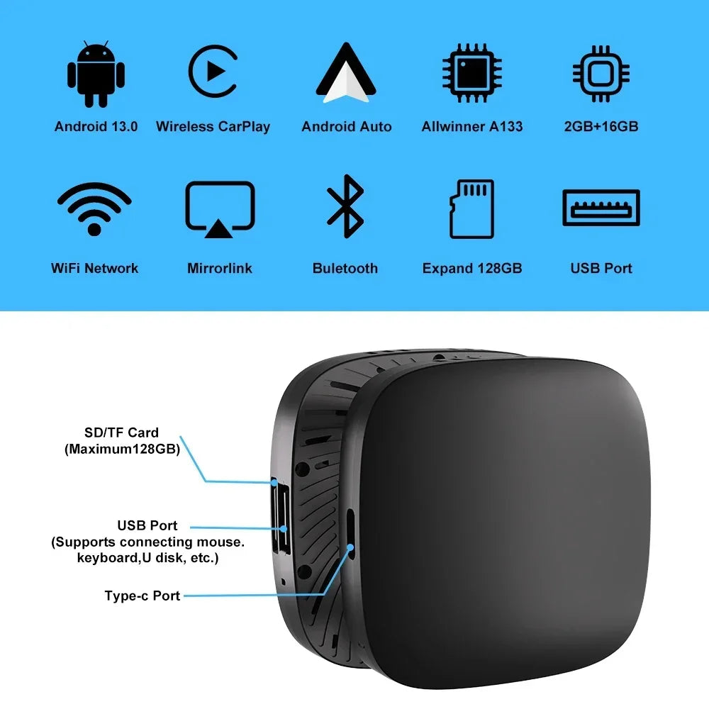 Android 13 CarPlay Box Wireless Plug And Play CarPlay - Smarsty