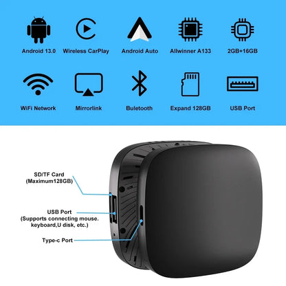 Android 13 CarPlay Box Wireless Plug And Play CarPlay - Smarsty