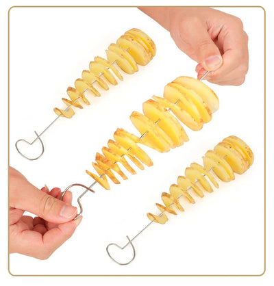 Whirlwind Potato Spiral Cutter Potato Tower Making Machine Vegetable Slicer Creative Vegetable Tools Kitchen Accessories Gadgets by Smarsty
