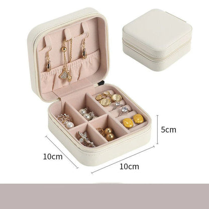 Leather Jewelry Case Travel Organizer with Compartments - Smarsty