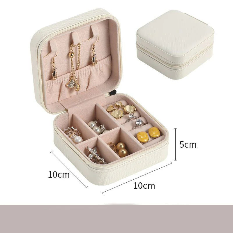 Leather Jewelry Case Travel Organizer with Compartments - Smarsty