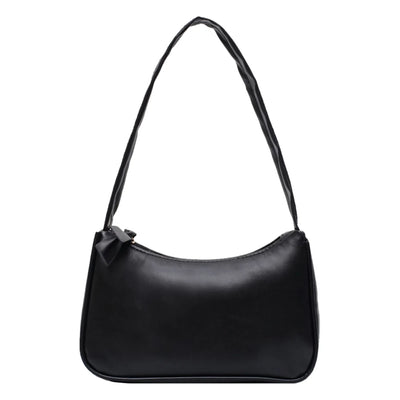 Retro Forearm Bag For Women PU Leather Bow Shoulder Handbag - Smarsty