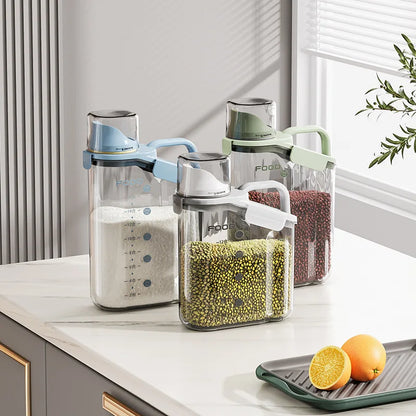 Moisture-Proof Storage Container for Grains Pet Food Snacks Transparent Sealed Food Storage Jar Kitchen Organizer for Dry Foods