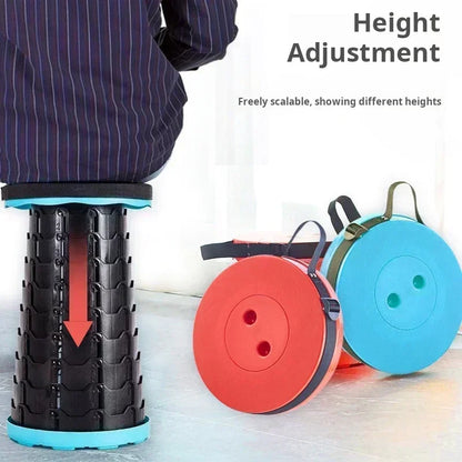 Compact Portable Plastic Folding Telescopic Chair, Lightweight Adjustable Stool for Fishing Beach Camping,Outdoor Foldable Seat