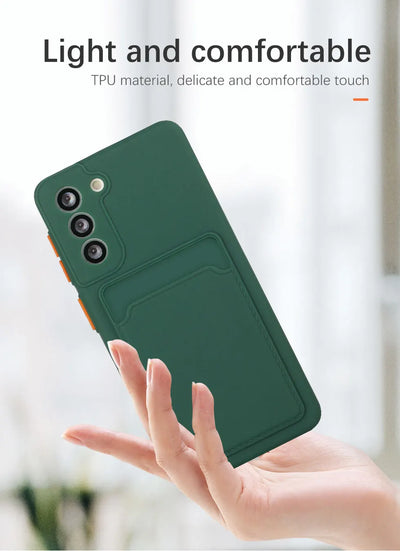 Card Slot Wallet Phone Case For Galaxy S Series Shockproof - Smarsty