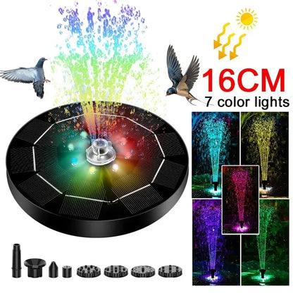 Solar Fountain Light with 7 Colors for Bird Baths - Smarsty