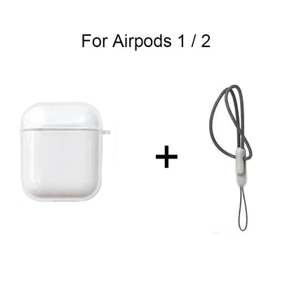 Clear Shockproof TPU Earphone Case with Lanyard - Smarsty
