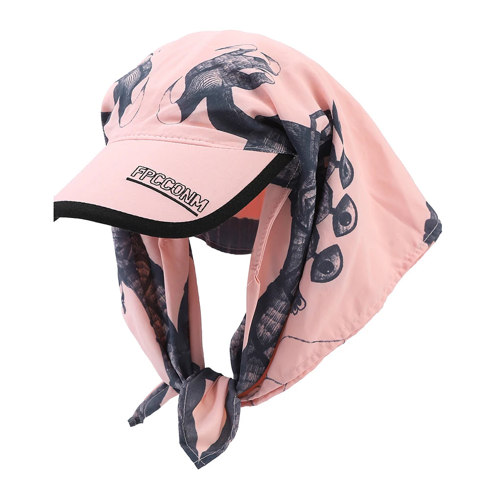 Women Printed Sunscreen Baseball Cap Sun Protection Packable - Smarsty