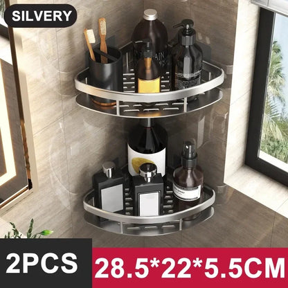 Aluminum Alloy Bathroom Shelf No Drill Storage Solution - Smarsty