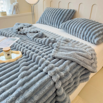 Thickened Striped Multifunctional Blanket for Comfort - Smarsty