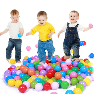 100PCS Outdoor Sport Ball Colorful Soft Water Swim Pool Ocean Wave Ball Baby Eco-Friendly Stress Air Ball Tent Toys for Children - Smarsty