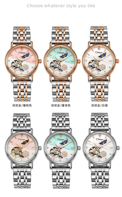 Luxury Women's Automatic Mechanical Watch with Moon Phase - Smarsty