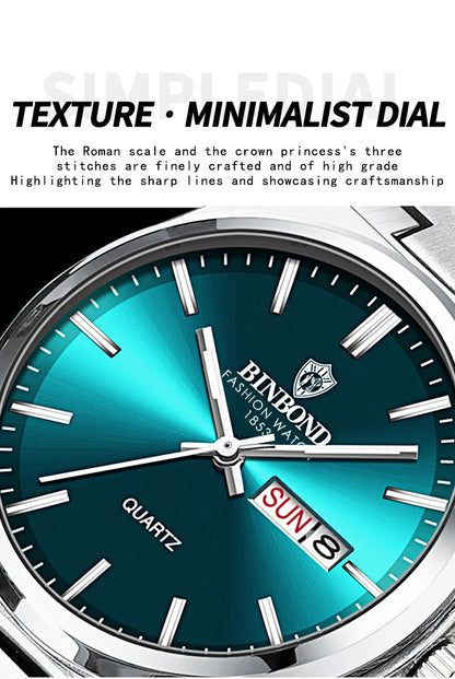 Luxury Waterproof Quartz Men's Watch with Luminous Features - Smarsty