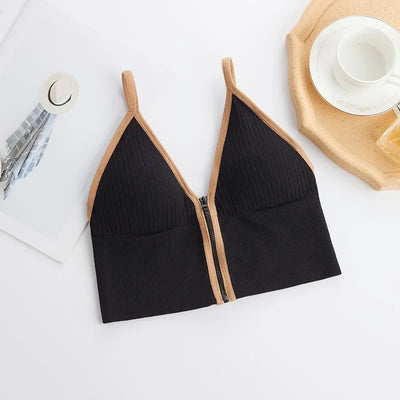 Women Crop Tops Sexy Solid Color Camisole Ice Silk Tube Top Seamless Sports Tank Top Wireless Underwear Padded Bra Bralette Vest - Smarsty