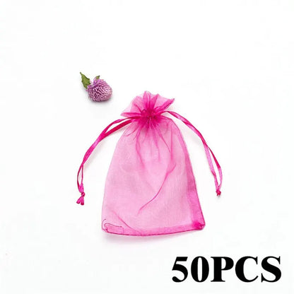 Multicolor Organza Bags for Jewelry Packaging 50 Pieces - Smarsty