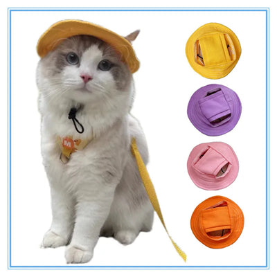 Cute Cat Dog Sun Hat with Ear Hole for Outdoor Fun - Smarsty