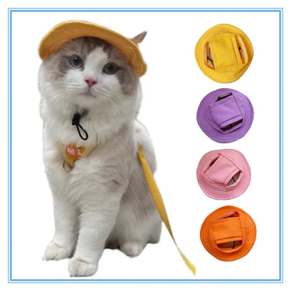 Cute Cat Dog Sun Hat with Ear Hole for Outdoor Fun - Smarsty