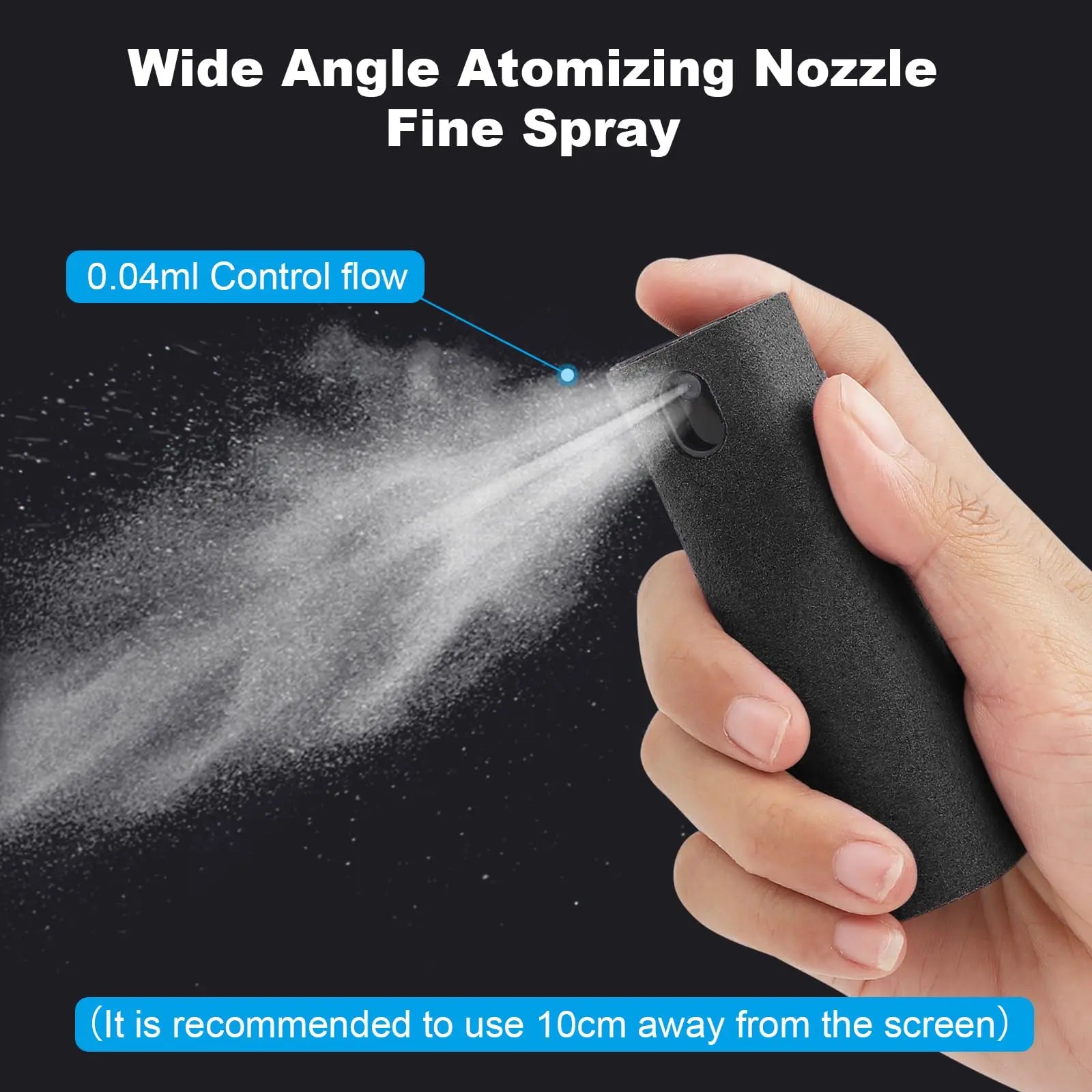 Two In One Screen Cleaner Spray Bottle With Microfiber Cloth