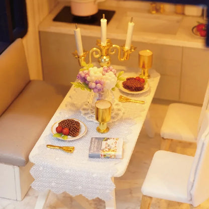 DIY Doll House Miniature Dollhouse With Furnitures Wooden House Miniaturas Toys For Children New Year Christmas Gift A by Smarsty