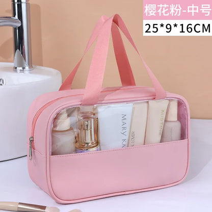 Portable Travel cosmetic bag Women Transparent Makeup Bag Large-Capacity Bath Wash Bags Multifunction Waterproof Storage Case - Smarsty