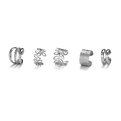 Hollow Leaf Design Clip On Earrings Set for Trendy Women - Smarsty
