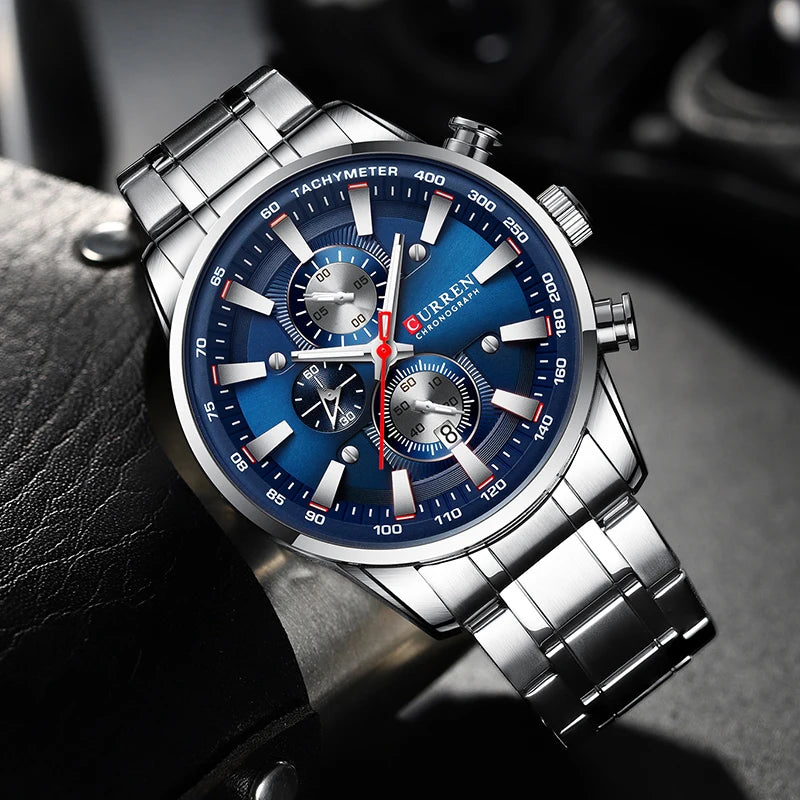 Luxury CURREN Quartz Men’s Watch Waterproof Sport Chronograph - Smarsty
