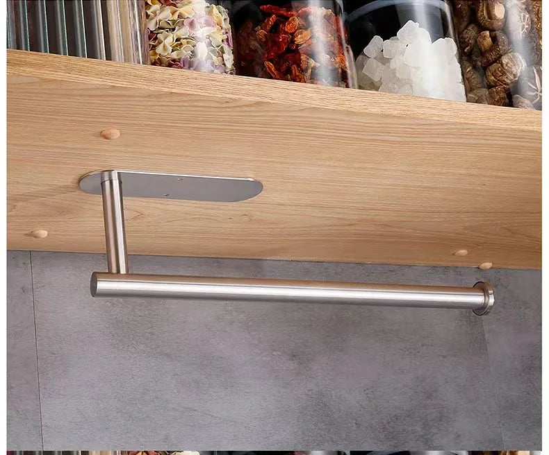 Adhesive Stainless Steel Paper Towel Holder for Easy Storage - Smarsty