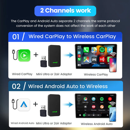 Wireless CarPlay Android Auto 2in1 Car Adapter Pro Box - Smarsty