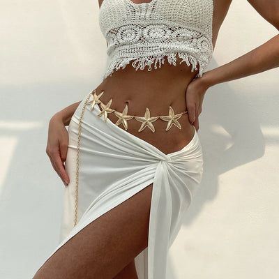 Vintage Metal Starfish Belly Chain for Women - Smarsty