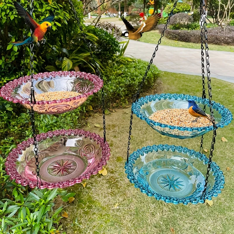 Durable 2-Layer Bird Feeder with Chain for Outdoor Use - Smarsty