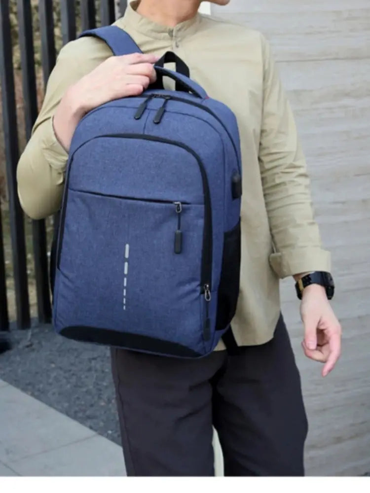 Mens BackPack LargeCapacity Simple Fashion Travel Female Student ComputerBag - Smarsty