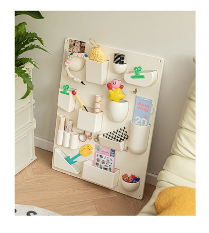 Wall-mounted Storage Rack with Hooks for Office, Kitchen and Workshop Children's Room Organizer with Adjustable Shelves by Smarsty