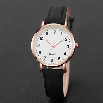 Fashion Arabic Dial Quartz Watch with Leather Strap for Women - Smarsty