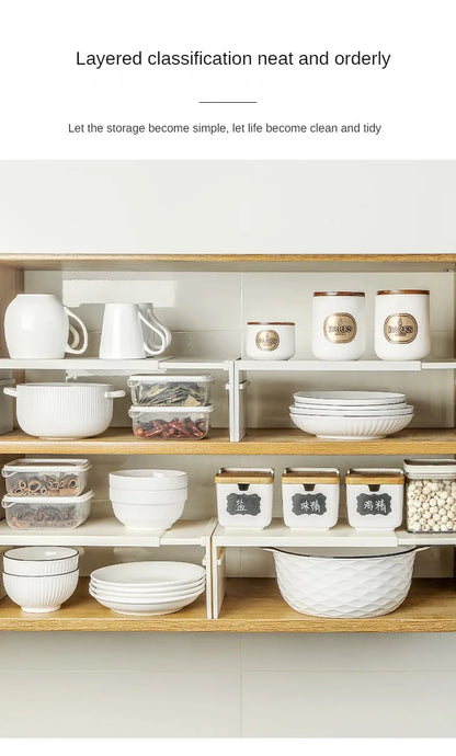 Kitchen Cupboard Organizer Retractable Cabinet Shelf Seasoning Bottle Spice Rack Dish Shelf Kitchen Accessories Storage Rack