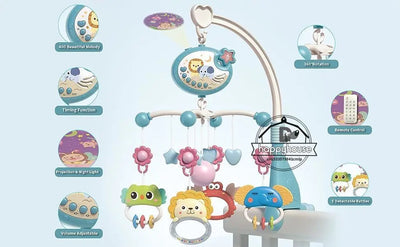 Musical Baby Crib Mobile with Lights Music Projection for Infants Remote Control Crib Toys for Newborn Baby Mobile for Crib Toys - Smarsty