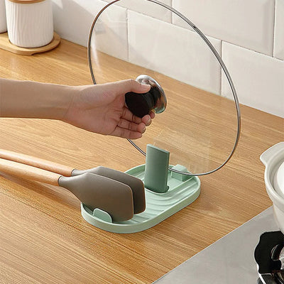 1pcs Polychrome Foldable Nordic Style Pot Holder Lid Shovel Storage Rack Practical Multifunctional Utensils for Kitchen Supplies by Smarsty