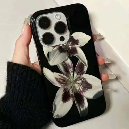 Orchid Print Shockproof Phone Case for iPhone 7 to 16 - Smarsty