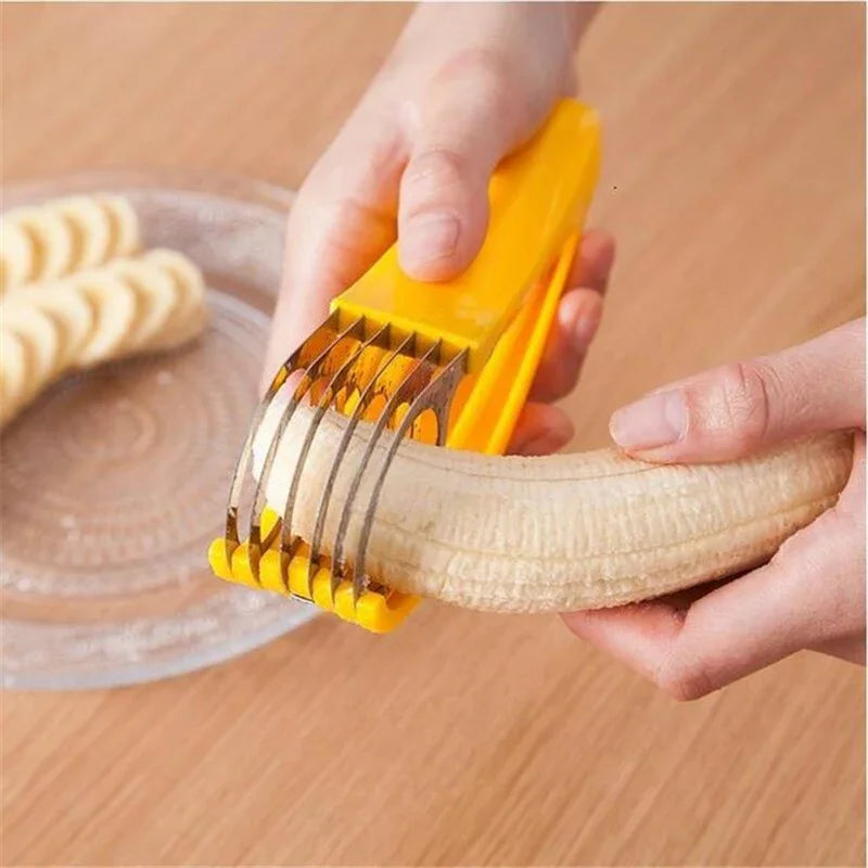 Eco-friendly Banana Slicer Cutter:Premium Plastic Kitchen Tool for Fruits&Vegetables-Ideal for Slicing, Cutting Cucumbers & More
