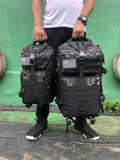 25L/50L Sturdy Nylon Waterproof Tactical Sports Trekking Fishing Hunting Camping Hiking Bag Backpack Outdoor Rucksacks - Smarsty
