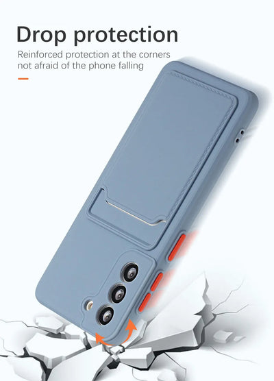 Card Slot Wallet Phone Case With Shockproof Bumper - Smarsty