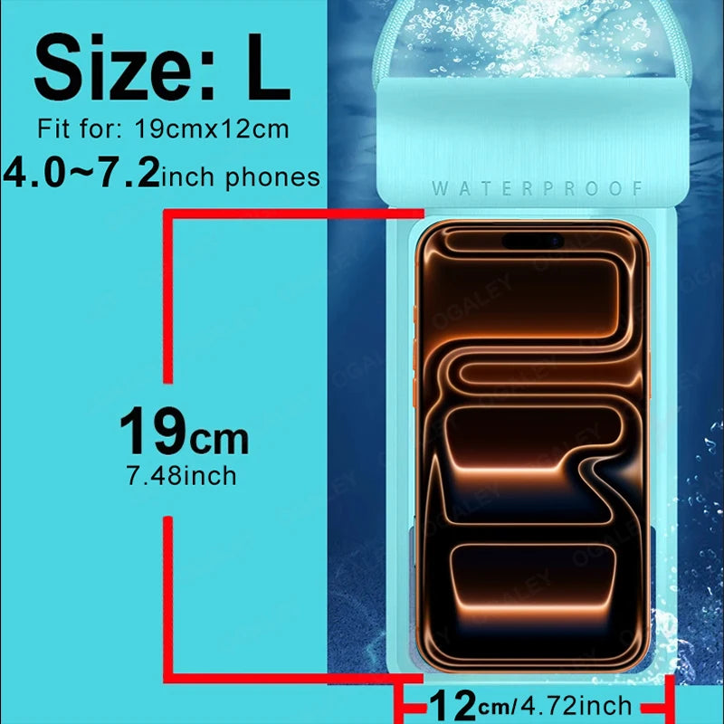 IPX8 Universal Waterproof Bag Cell Phone Pouch Case Water Proof Underwater Dry Bag For iPhone 17 Pro Max 16 Xiaomi Samsung Cover