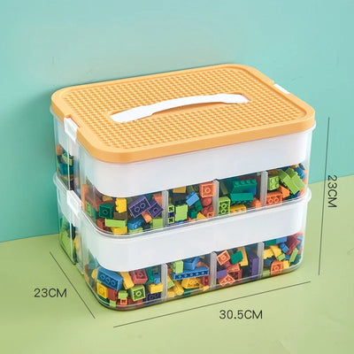 1/2/3 Layers Kids Building Block Storage Box Adjustable Sundries Container Classified Small Storage Container Toy Organizer Box - Smarsty